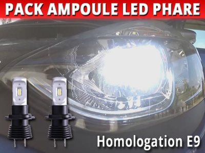 Ampoule led phare haute puissance H9. Feu croisement/route blanc 6000K -  ®