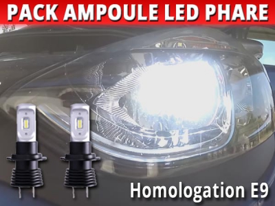 Pack led phare croisement route pour renault clio 4