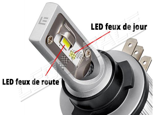 Pack feux de jour / feux de route led H15 pour Audi A1 - Phase 2