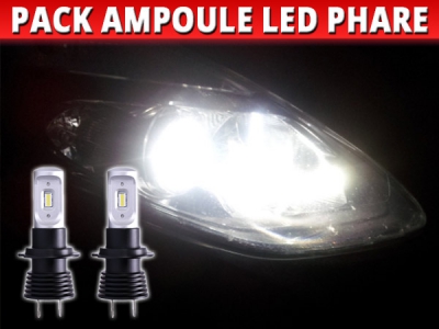 Pack led phare croisement route pour renault clio 3