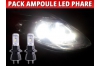 Pack led phare croisement route pour renault clio 3