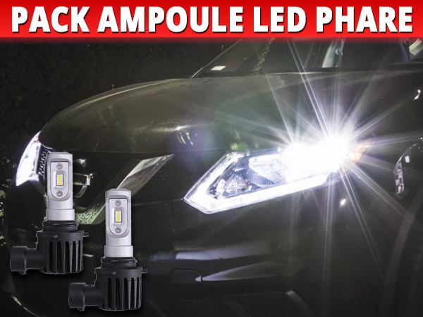 Pack Ampoules LED Phare Homologuées E9 pour Nissan Qashqai 2