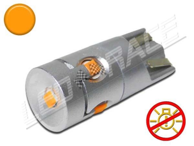 Ampoule Led T10 - culot W5W - 5 leds CSP - sans erreur ODB - Orange