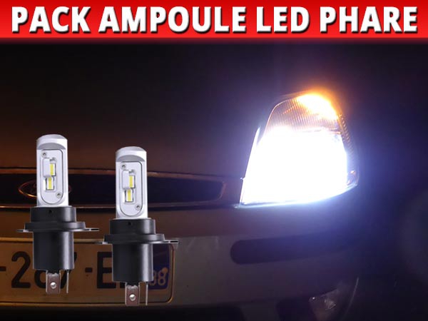 Pack 2 ampoules phares à LED H4 double intensité pour Ford Fiesta V
