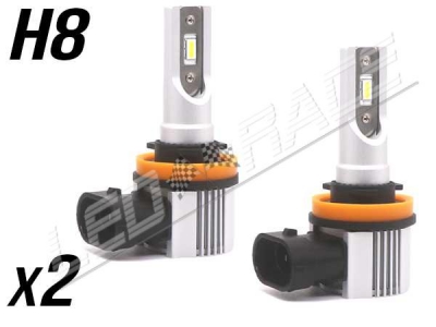 Pack 2 Mini Ampoules led phare haute puissance H8 Ventilées sans erreur ODB homologuee e9