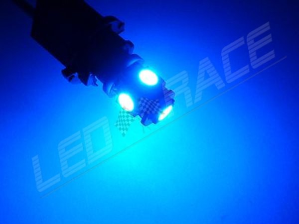 Ampoule Led T10 - culot W5W - 5 leds smd 5050 - Bleu