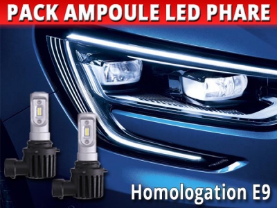 Pack led phare croisement route pour 