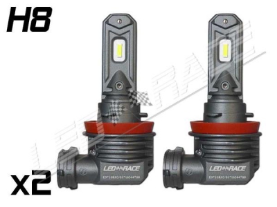 Pack 2 Mini Ampoules led haute puissance H8 Homologation E9