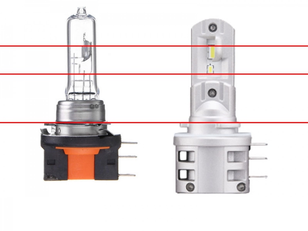 Mini Ampoule led phare haute puissance H15 feu de Jour + Route