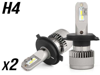 Pack 2 Ampoules led H4 Haute puissance Sans Erreur ODB Ventilée Homologation E9 all in one