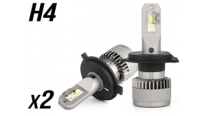 Pack 2 Ampoules led H4 Haute puissance Sans Erreur ODB Ventilée Homologation E9