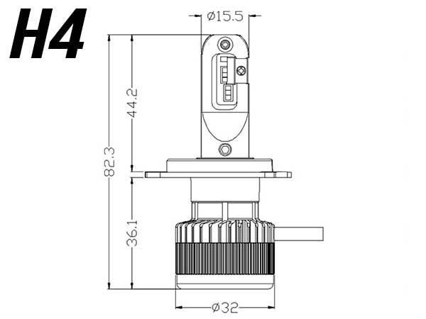 2 Ampoules led h4 24000 lms anti erreur voiture, fourgon, moto