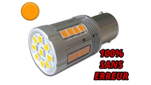 Ampoule Led PY21W / BAU15S 33 SMD 2835 - Orange - CANBUS