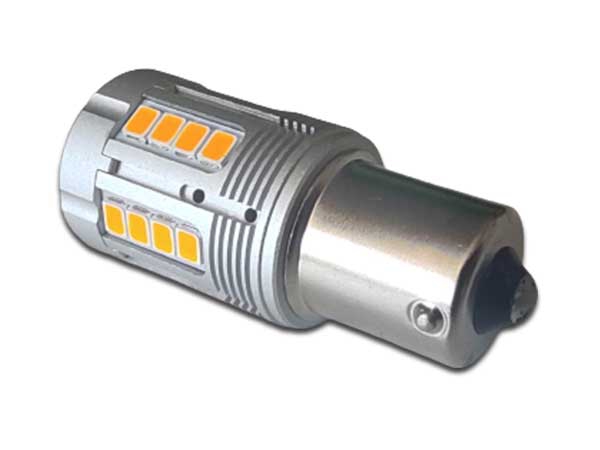 Ampoule Led P21W BA15S 24 SMD 3020 - CANBUS - Orange Clignotant